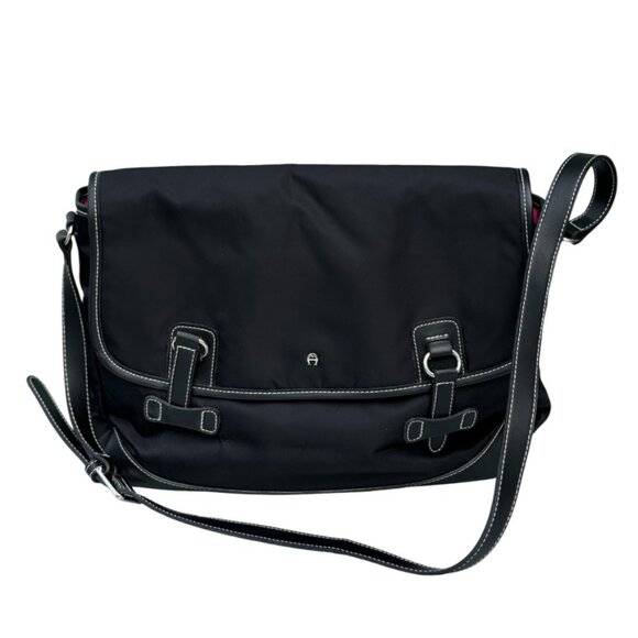 Etienne Aigner black Kaleidoscope Collection messenger/shoulder bag BNWT - Picture 2 of 10